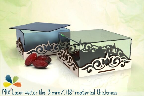 Download Laser Cut Large Square Box for Dates - Premium Resources