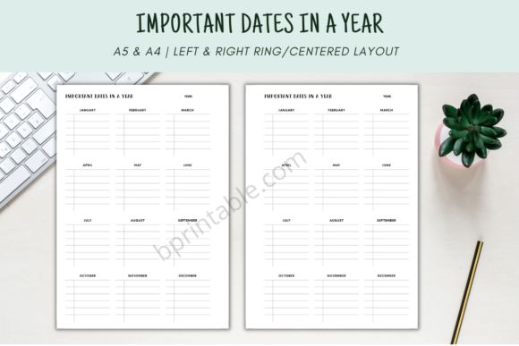 Download Important Dates in a Year Planner - Dates Collection