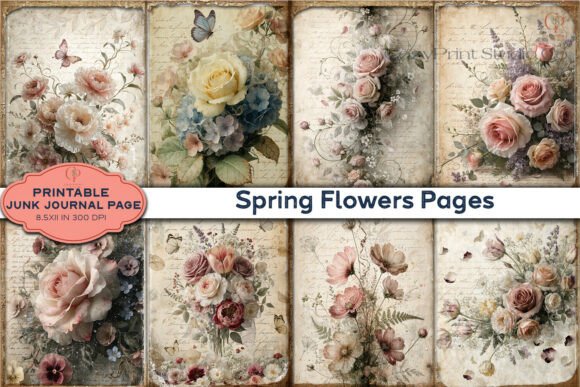 Download Spring Flowers Romantic Junk Journal - Premium Resources